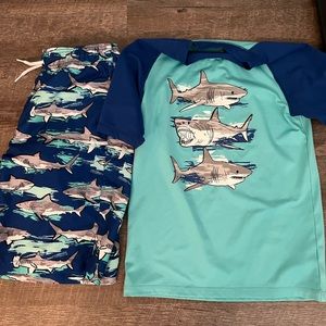Two piece boys size 14 swimset